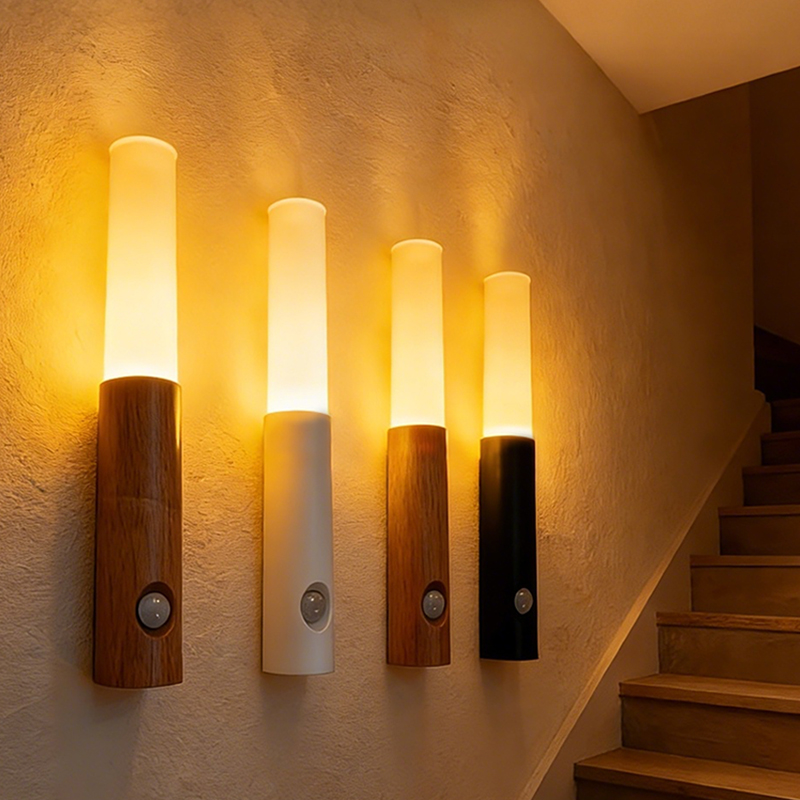 Magnetische LED-wandlampen USB-oplaadbare slimme bewegingsmelder nachtlampjes voor binnen, gang, veranda, trap