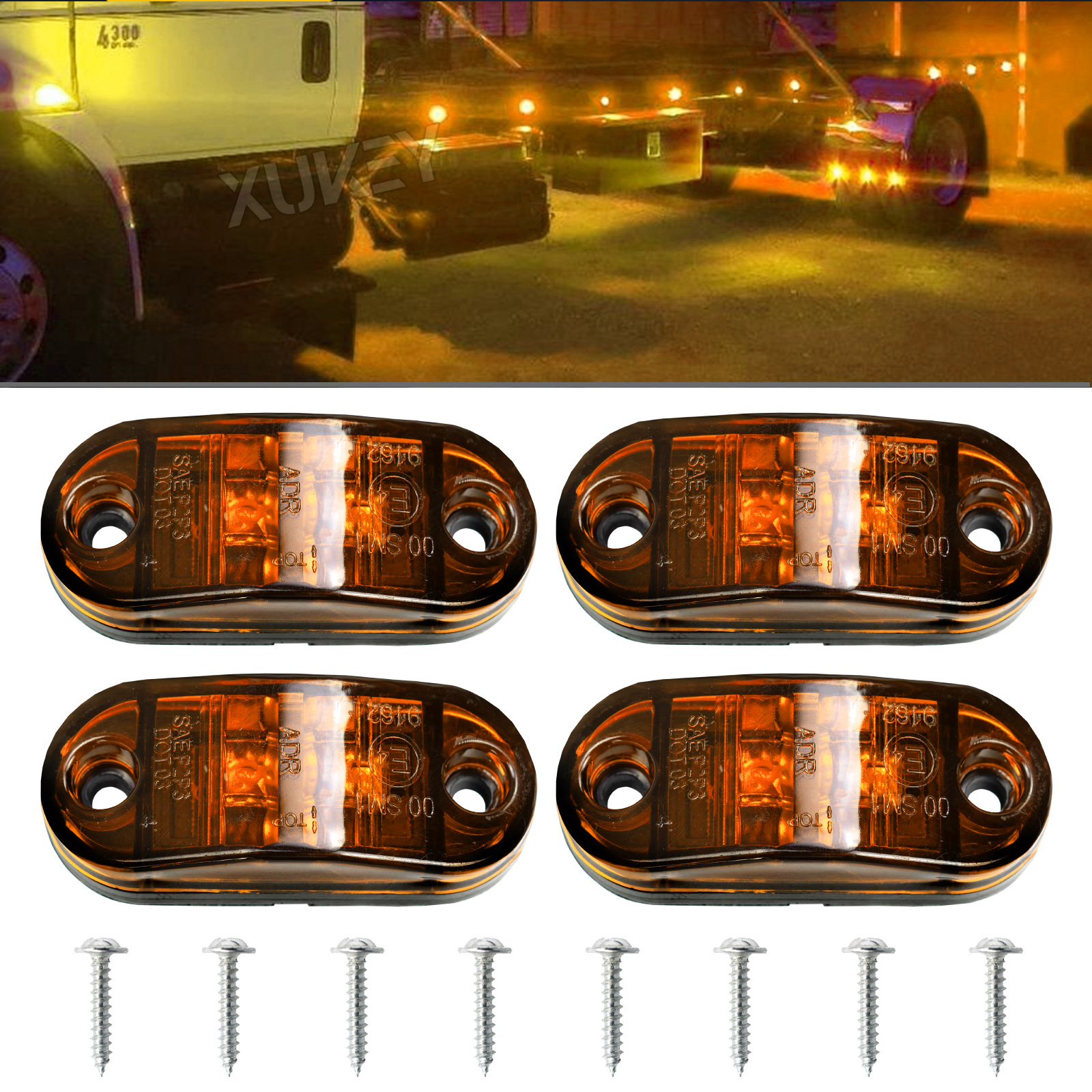6.8 * 2.8 CM Przyczepa Ciężarówka Światła LED Boczna lampka obrysowa Owalne światła do jazdy ciężarowej RV Zewnętrzne światło obrysowe Akcesoria