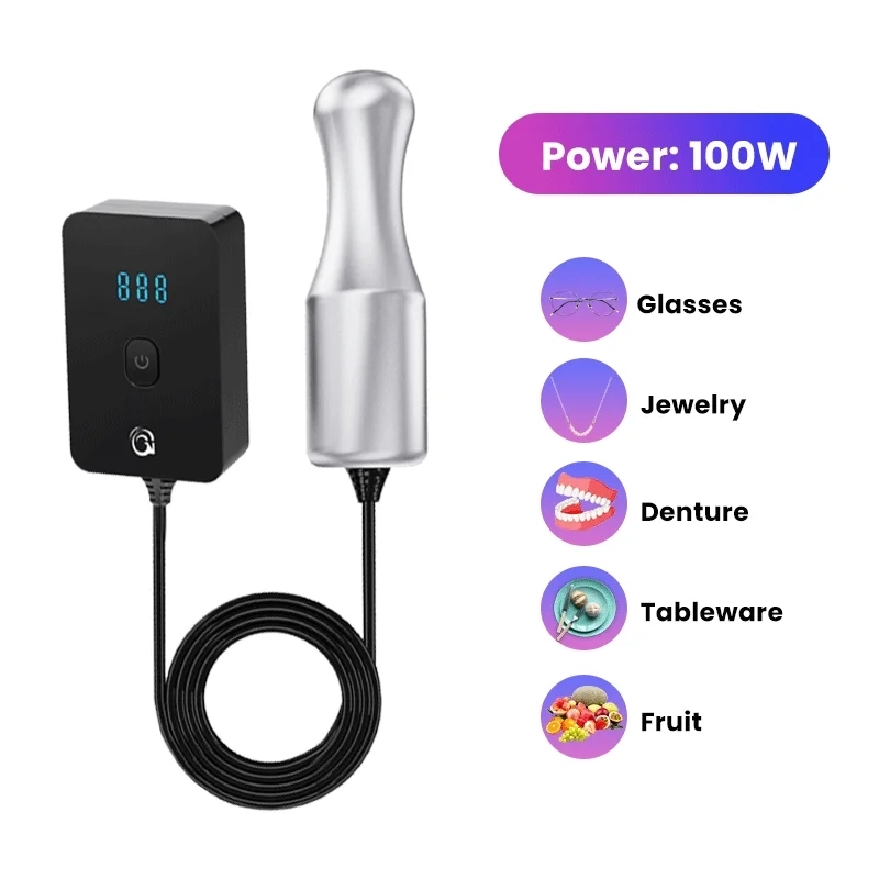 Mini ultrasonic cleaning machine, braces, glasses, household cleaning tool, jewelry, watch, portable denture cleaning