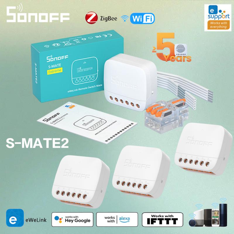 SONOFF S-MATE2 Extreme Switch Mate con batería Control Local trabajo interruptor mecánico compatible con Control remoto EWeLink a través de S-MATE2