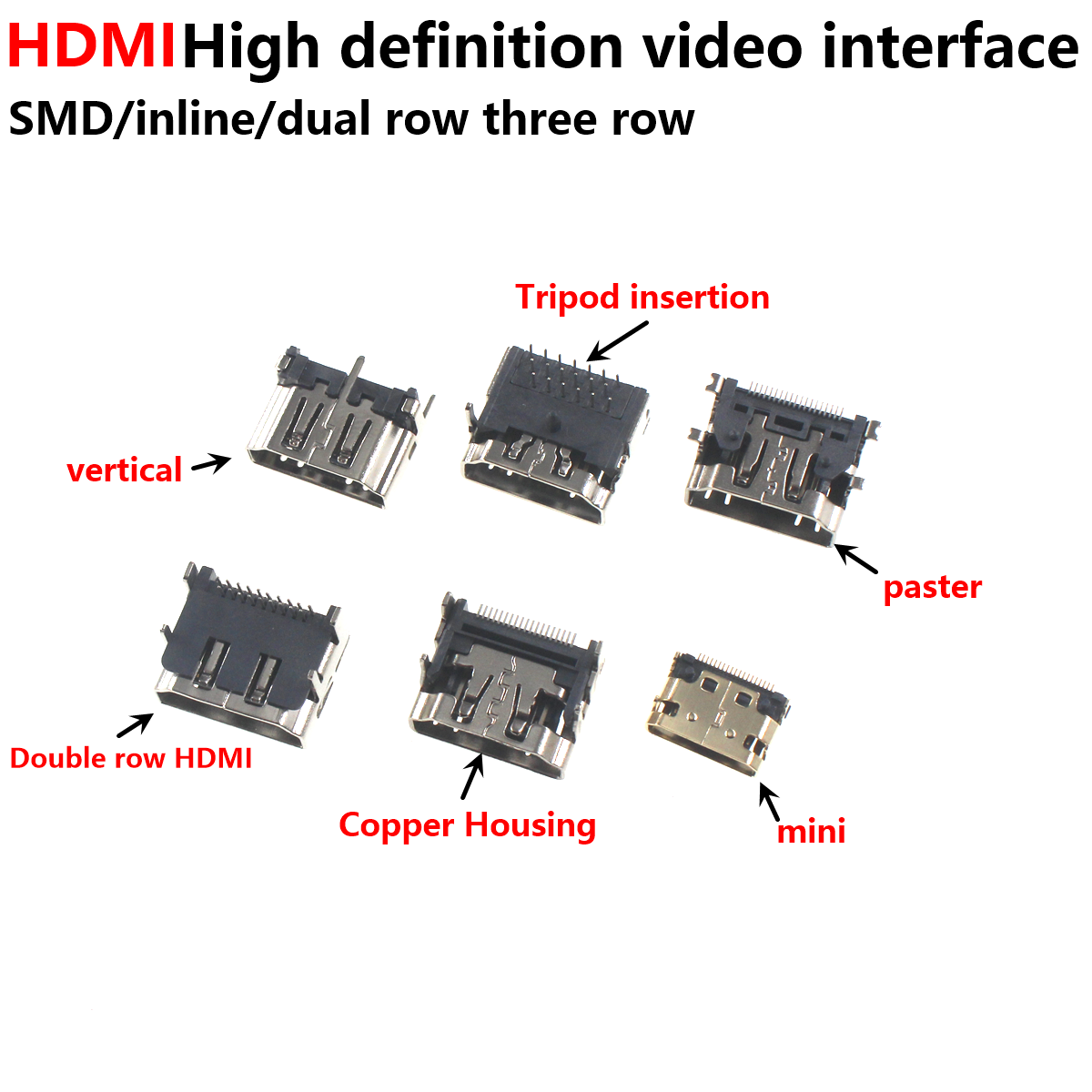20 piezas HDMI 19Pin 20P conector macho HDMI hembra toma de prueba Jack HDMI reparación reemplazo soldadura PCB placa DIY parte