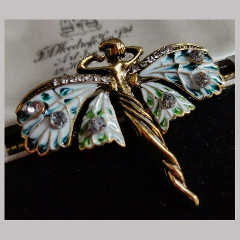 Vintage Art Nouveau stijl Fairy nimf broche sjaal pin hanger sieraden