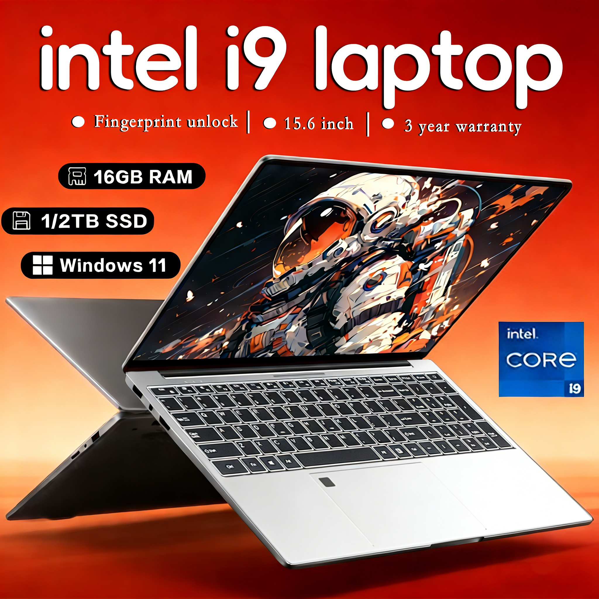 Computer portatile da 15,6 pollici 1920*1080, PC Intel Core i9-10980HK, 16GB RAM, 1TB/2TB SSD, Notebook portatile i7, Windows 11