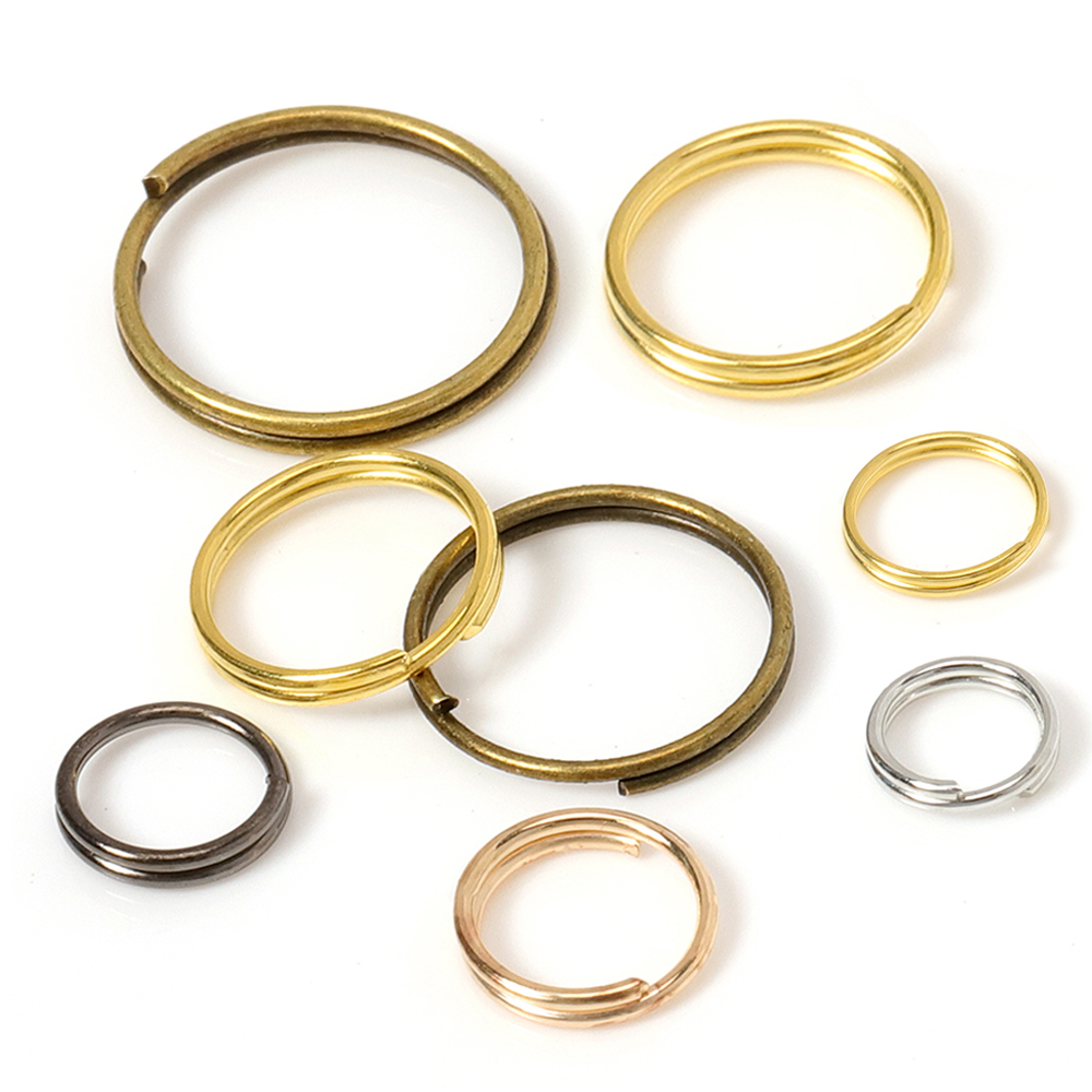 200 Stück Schlüsselanhänger-Ringe, offene Sprung-Split-Ringe, Doppelschleifen, Kreis, Schlüsselanhänger, Halter, Anschlüsse für Schmuckherstellung, DIY, Großhandel