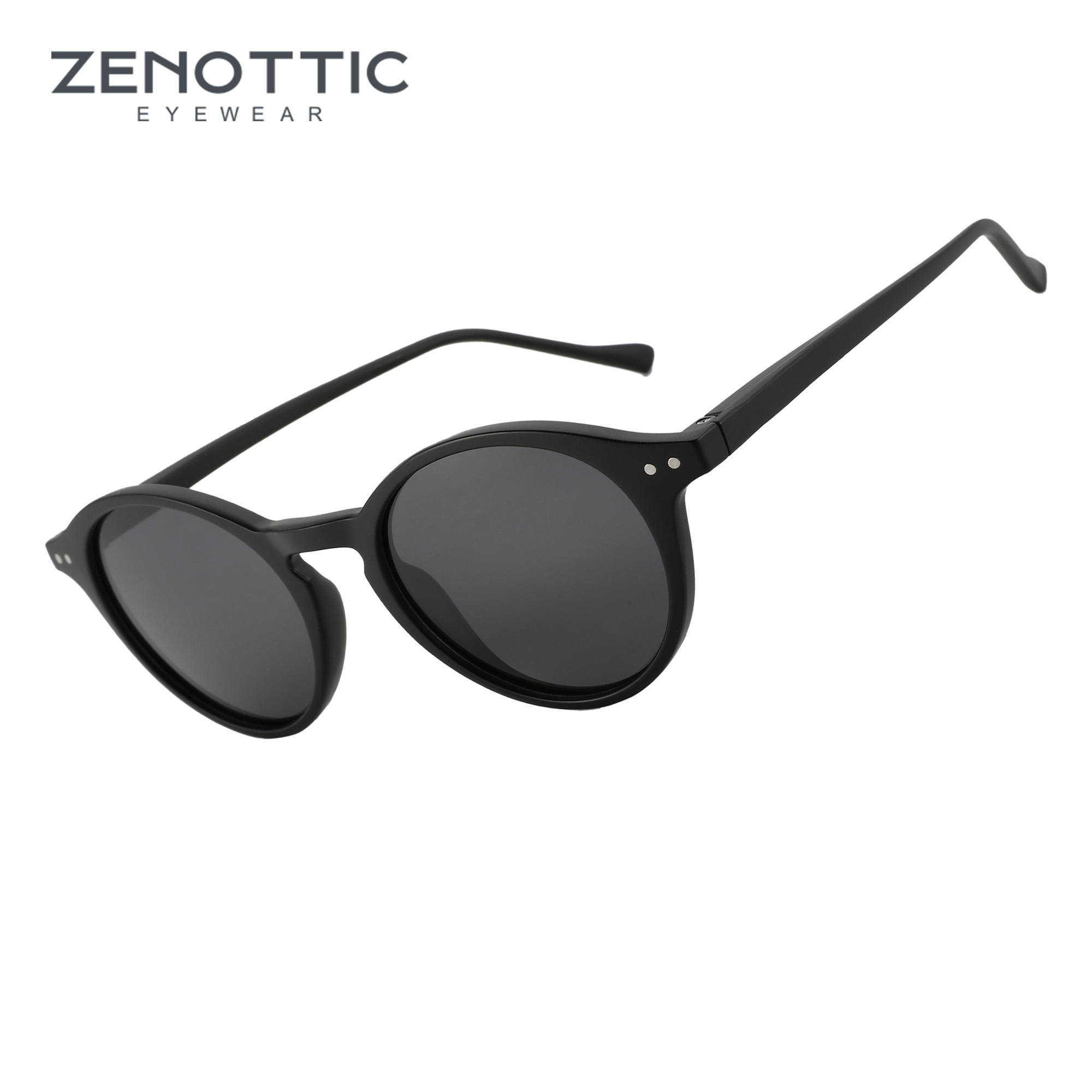 Óculos de sol redondos polarizados ZENOTTIC (tamanho XL), óculos de sol elegantes para homens e mulheres clássicos retrô, sombra de seleção de vários estilos