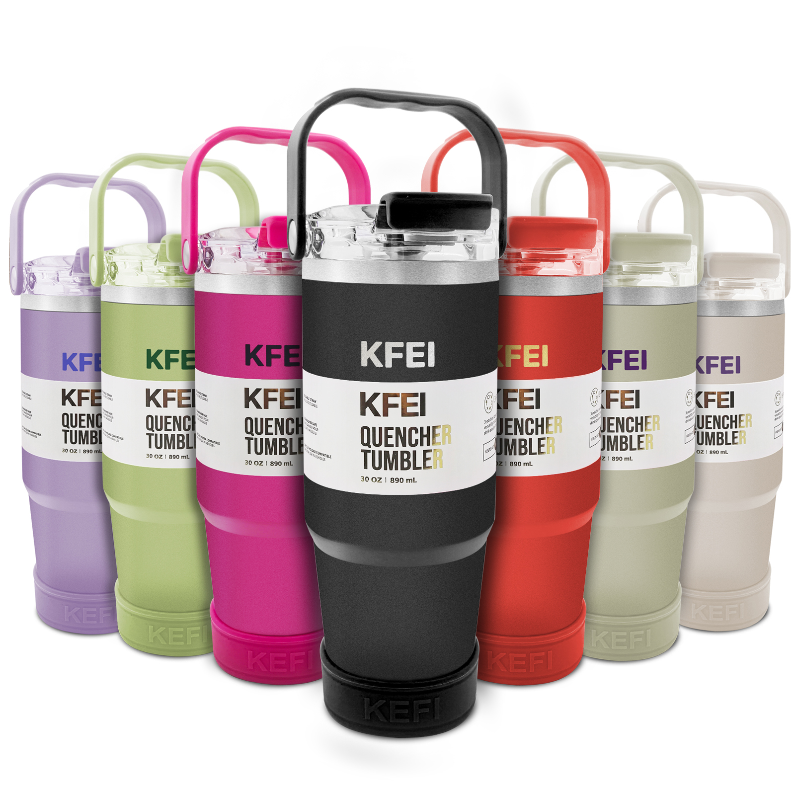 1PCS Tumbler Stainless Steel Dinding Ganda 30oz Warna Solid, dengan Tutup dan Sedotan, Menjaga Kehangatan 12 Jam dan Es 24 Jam, Terisolasi, Stainless Steel untuk Luar Ruangan