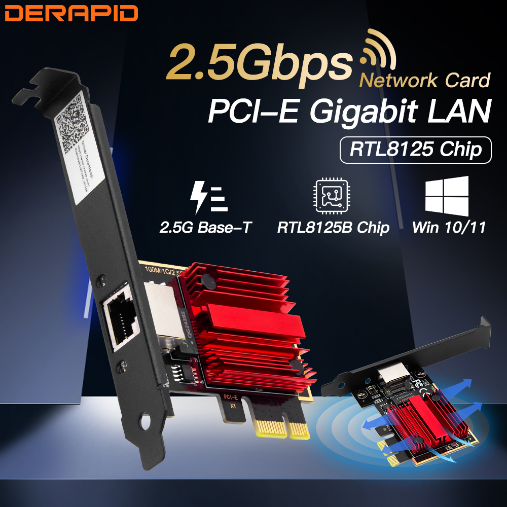 2.5G PIC-E Naar RJ45 Netwerkadapter RTL8125B 100/1000/2500Mbps Gigabit Ethernet Lan Controller Adapter voor PC Win10/11