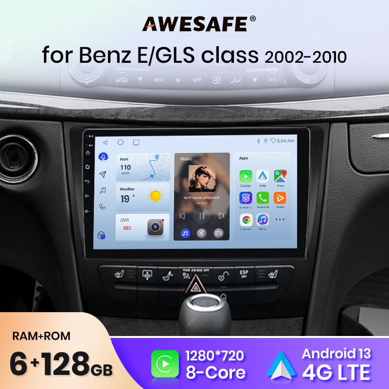 Awesafe PX9 PLUS วิทยุติดรถยนต์สำหรับ Mercedes Benz E Class W211รถไร้สาย2002-2009 Android Auto NO 2 DIN 2DIN DVD