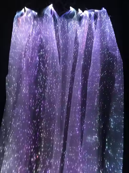 Tecido de fibra óptica têxtil de roupas de fibra óptica LED para roupas luminosas
