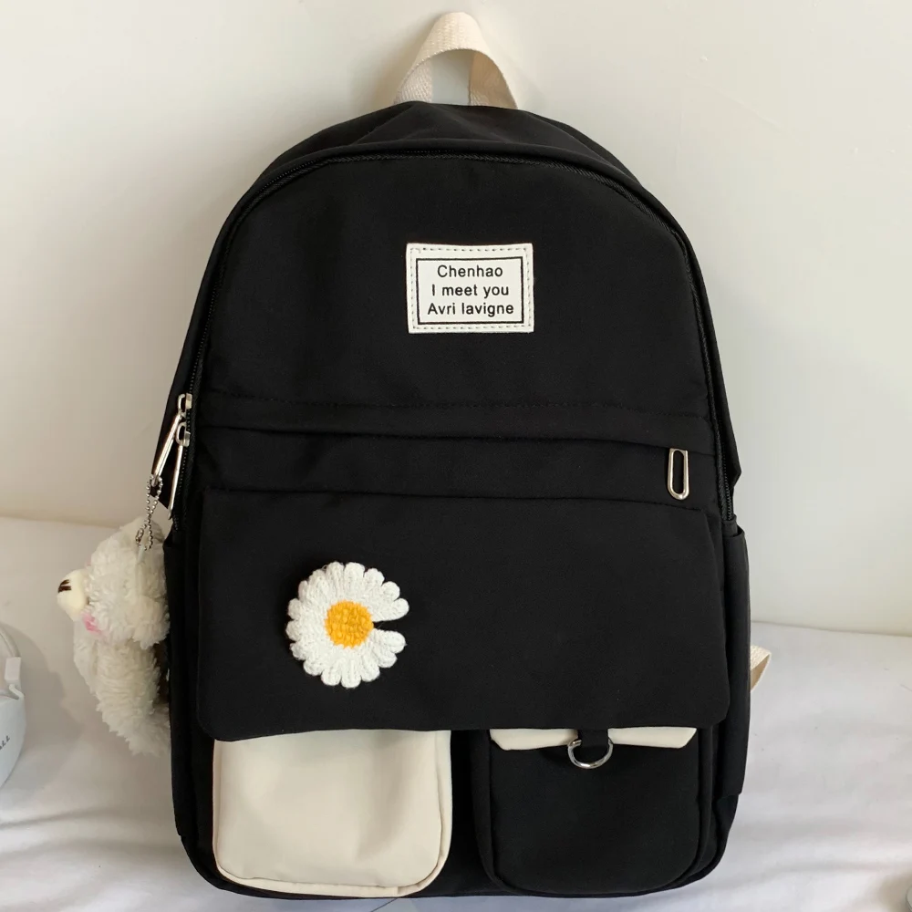 Sinh Viên Đại Học Nữ Dễ Thương Ba Lô Nữ Hoa Nữ Harajuku Trường Túi Sách Kawaii Ba Lô Nylon Cô Gái Hợp Thời Trang Túi Thời Trang