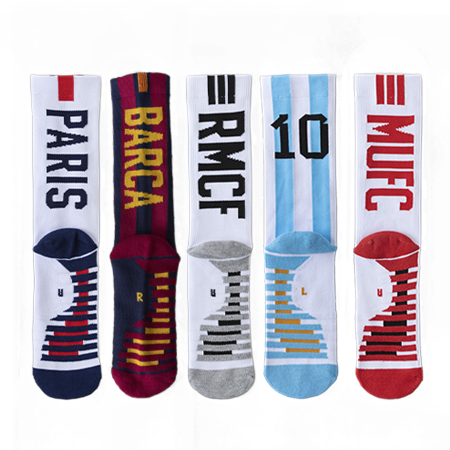 1 par-5 pares, meias de futebol masculinas com entressola antiderrapante e resistente ao desgaste, meias esportivas, meias de basquete