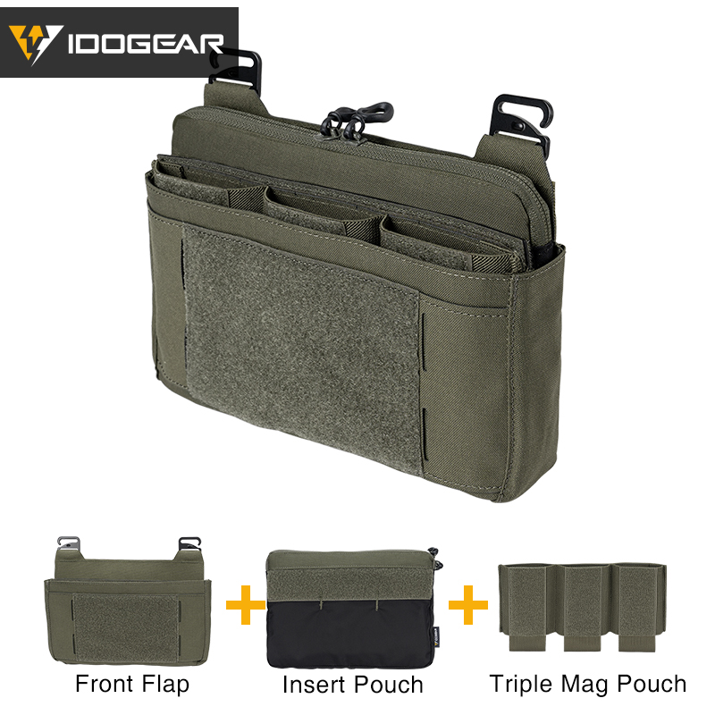 IDOGEAR Tactical DOPE Frontklappentasche mit Mag-Tasche Kängurutasche Komplettset Ranger Green