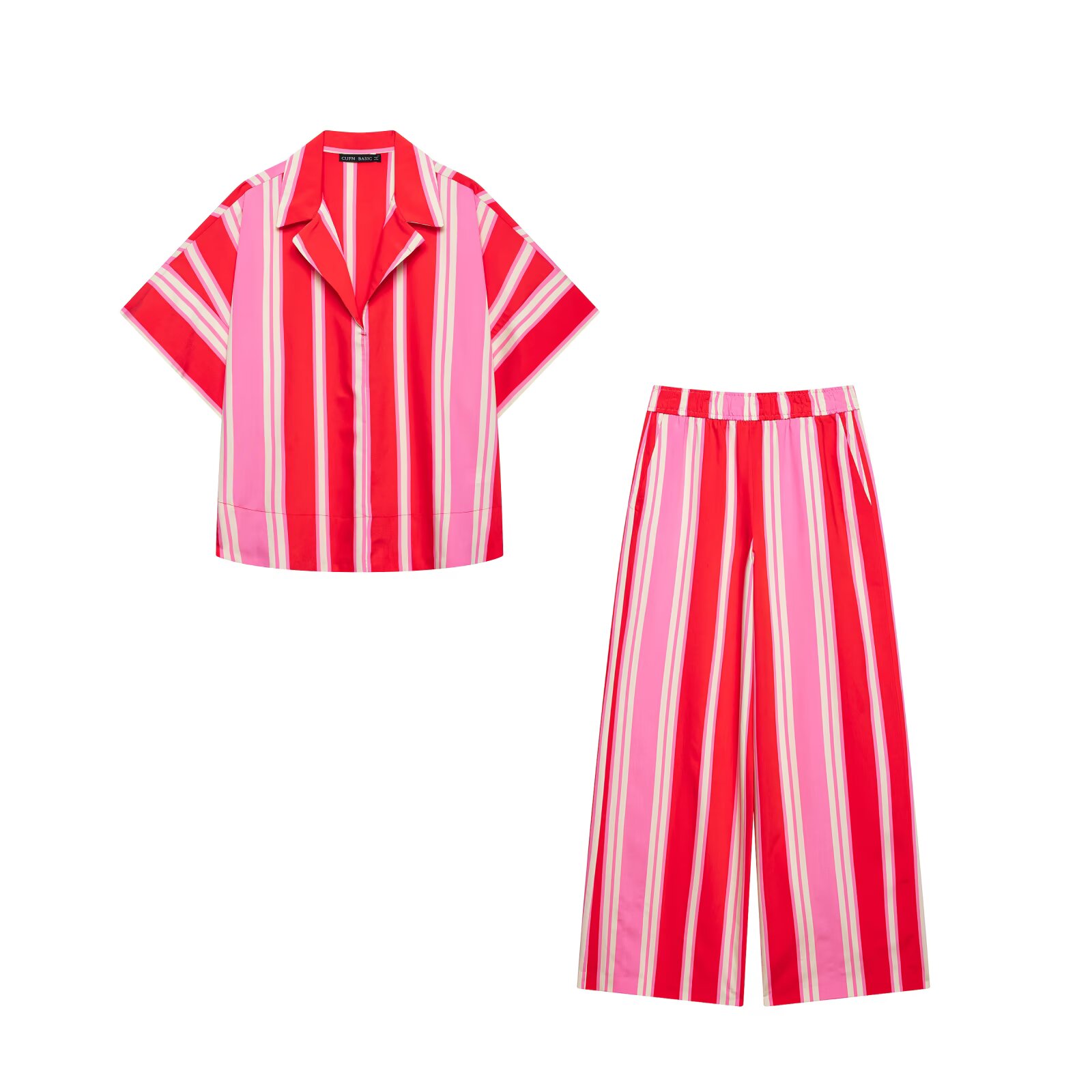 Willshela Damenmode, 2-teiliges Set, gestreifte Pullover-Shirts und Vintage-Hosen mit hoher elastischer Taille, Feamle Chic Lady Hosen-Sets