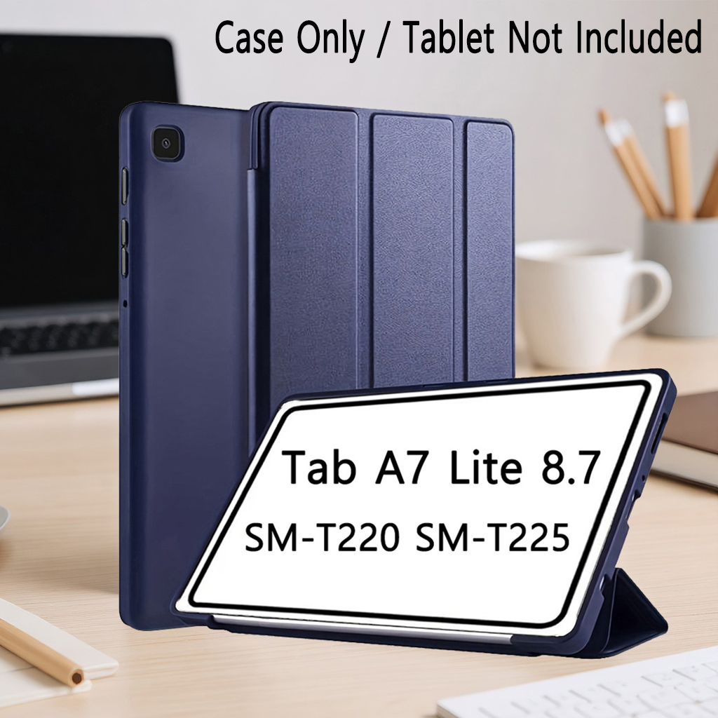 Чехол для Samsung Galaxy Tab A7 Lite 8,7 дюйма 2021 (SM-T220/T225/T227), ультратонкий, легкий, с мягкой задней панелью, втро-складная подставка