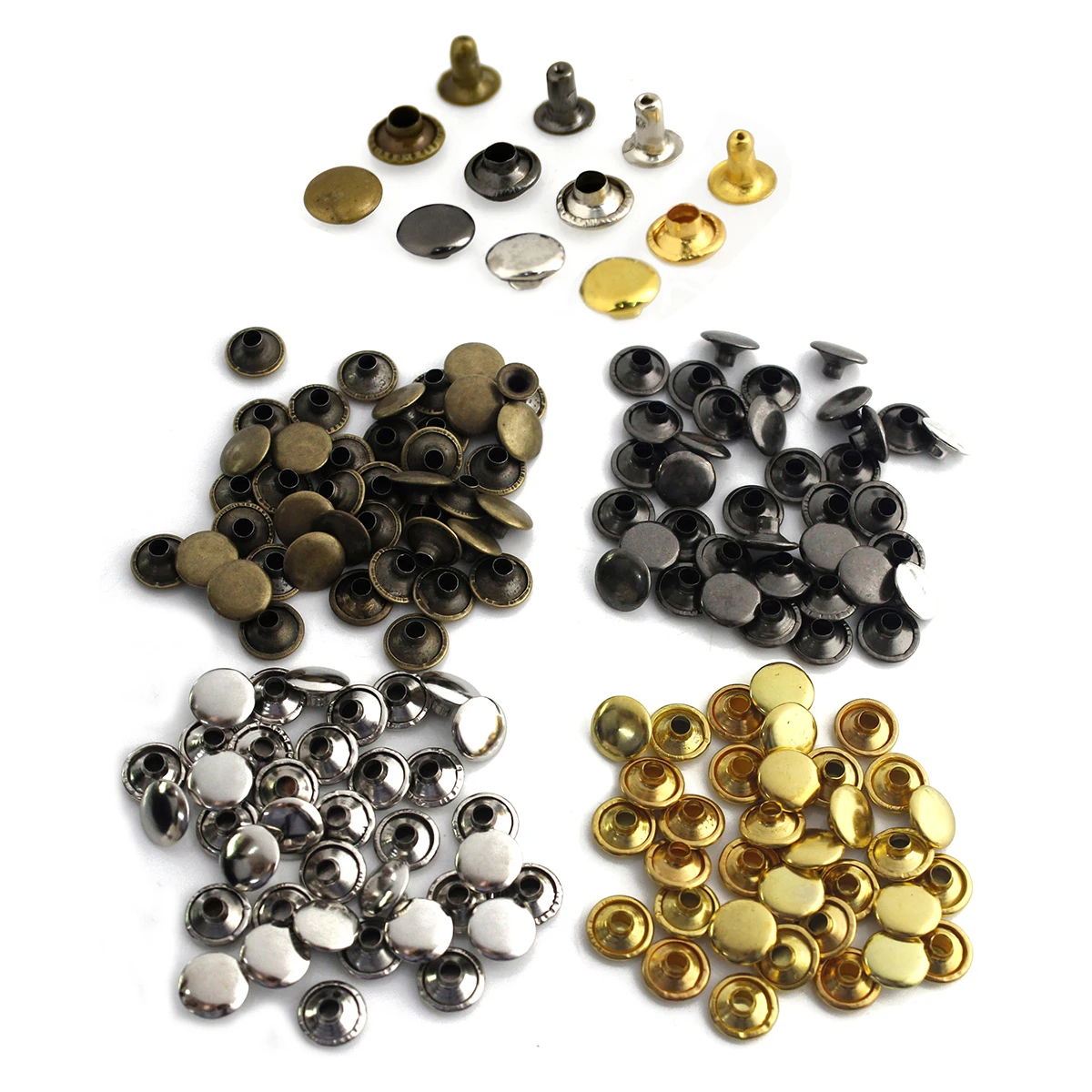 100ชุดโลหะเดี่ยวหมวก Rivets Studs 3Mm ~ 10Mm รอบ Rivet สำหรับ DIY กระเป๋าหนังหัตถกรรมเข็มขัดเสื้อผ้าหมวกรองเท้าสัตว์เลี้ยง Collar Decor