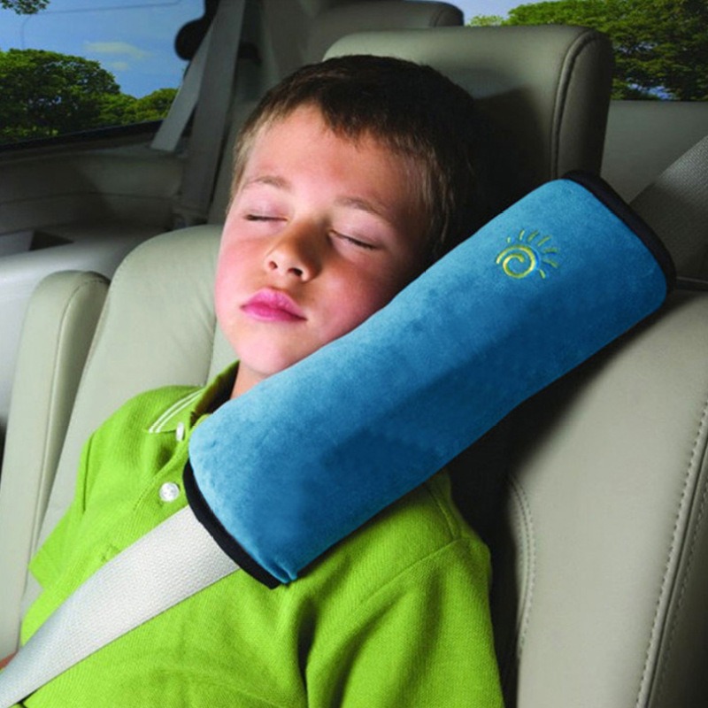 Travesseiro de cinto de segurança para crianças, acessórios de estilo de carro, alça de ombro, almofada macia de pelúcia, suporte de cabeça para bebês, proteção