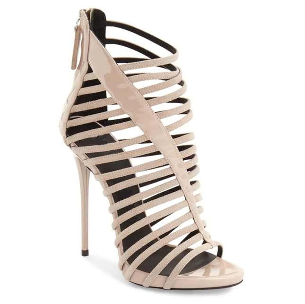 Sandales en cuir ajourées à bride étroite, sexy, à bout pointu, talon épais, talon couvert, nouvelles arrivées, chaussures de mode pour femmes, style défilé