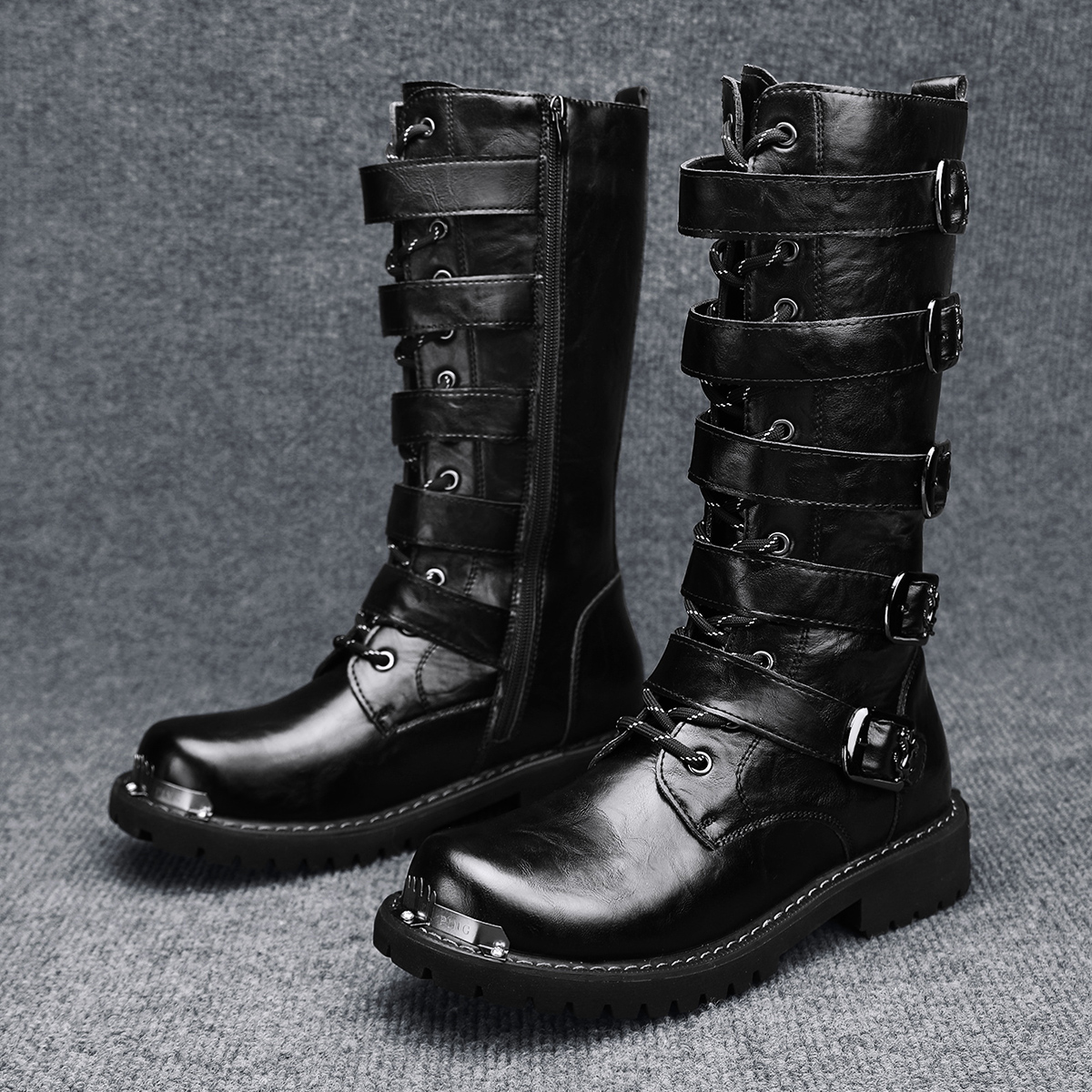 Herrenstiefel für vier Jahreszeiten, neue High-Top-Freizeitstiefel für den Außenbereich, Sicherheitsschutz-Arbeitsstiefel, Motorradstiefel, Outdoor-Stiefel in Übergröße