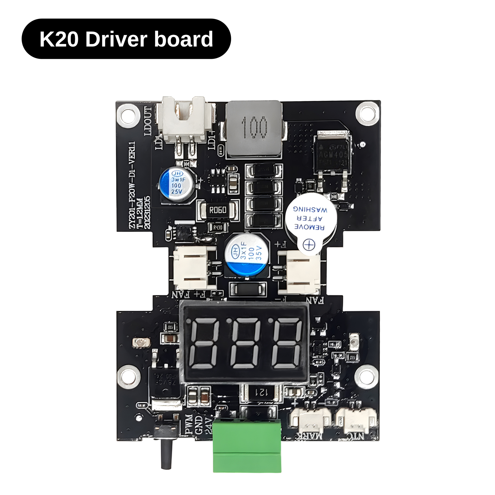 Árbol láser K20 K30 K40 K60, accesorios para módulo láser, ventilador de placa controladora para cabezal láser