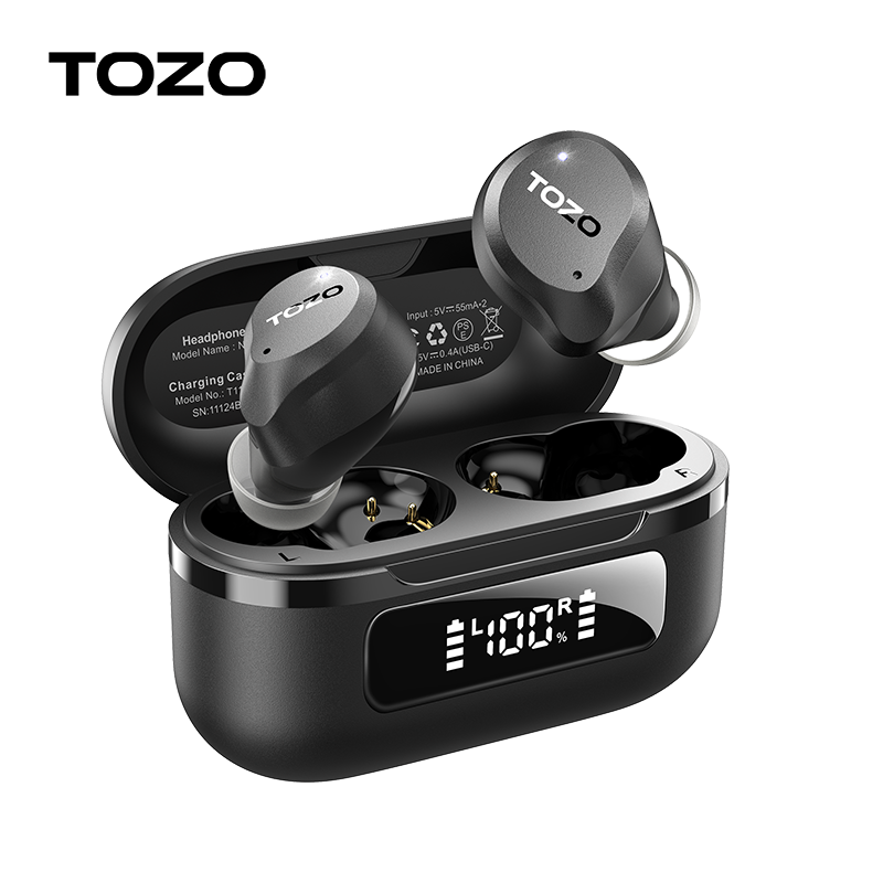 TOZO nuevo auricular inalámbrico NC9 con cancelación activa de ruido híbrido, auriculares Bluetooth con sonido envolvente graves profundos Premium, juego 59H