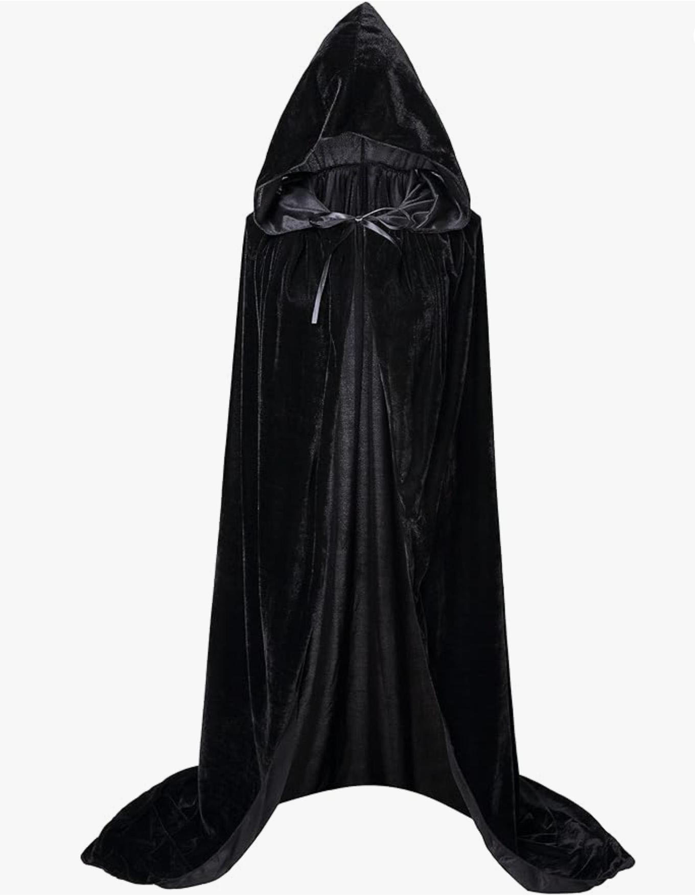Capa navideña Grim Reaper, capa larga de terciopelo con capucha Unisex para diablo, bruja, mago, Halloween, Navidad, capa de Cosplay