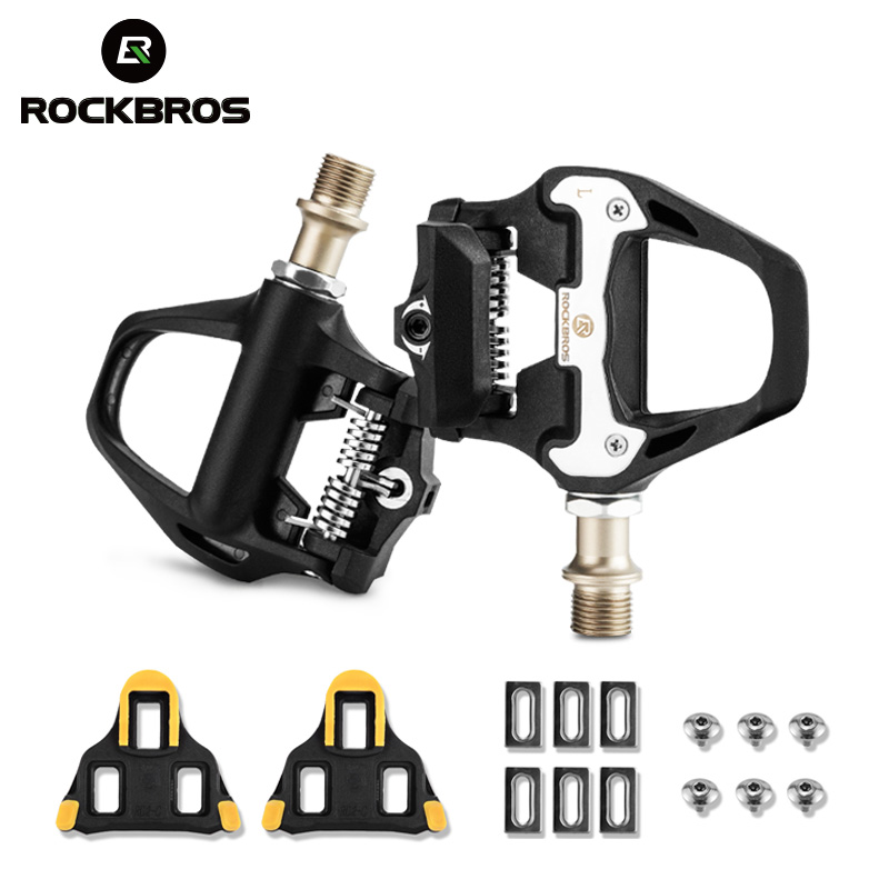 ROCKBROS pédale de vélo SPD-SL vélo de route vélo pédales autobloquantes ultralégères en alliage d'aluminium 2 pièces de vélo à roulement scellé