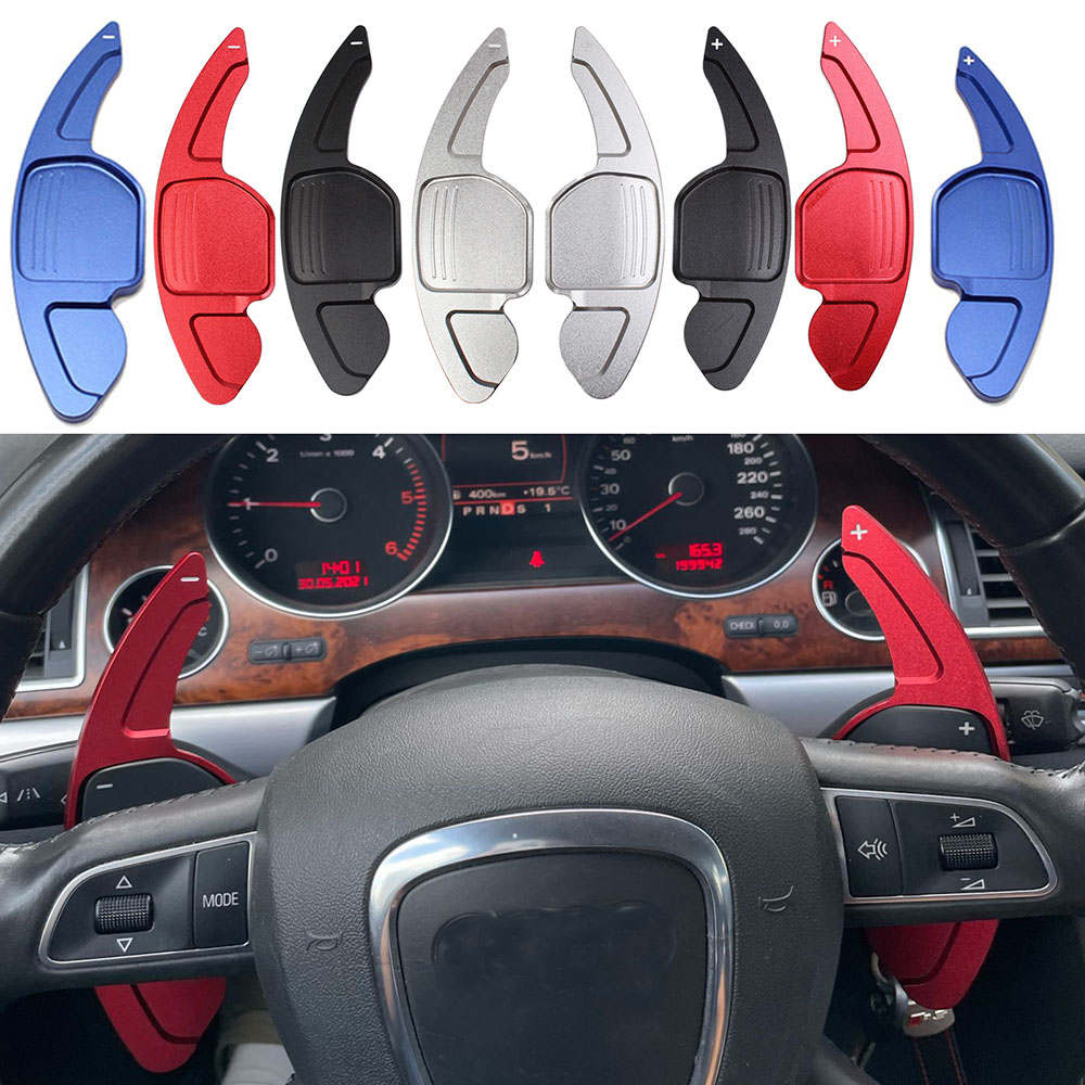 2 個車のステアリングホイールシフトパドルシフター拡張 DSG アウディ A3 A4 A5 A6 A7 A8 S5 Q5 シフトパドルブレードカーアクセサリー