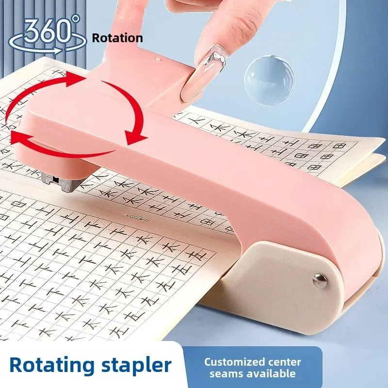 1 pieza 360 °   Grapadora giratoria con quitapuntas, grapadora resistente para oficina en casa, gran capacidad y embrague fuerte