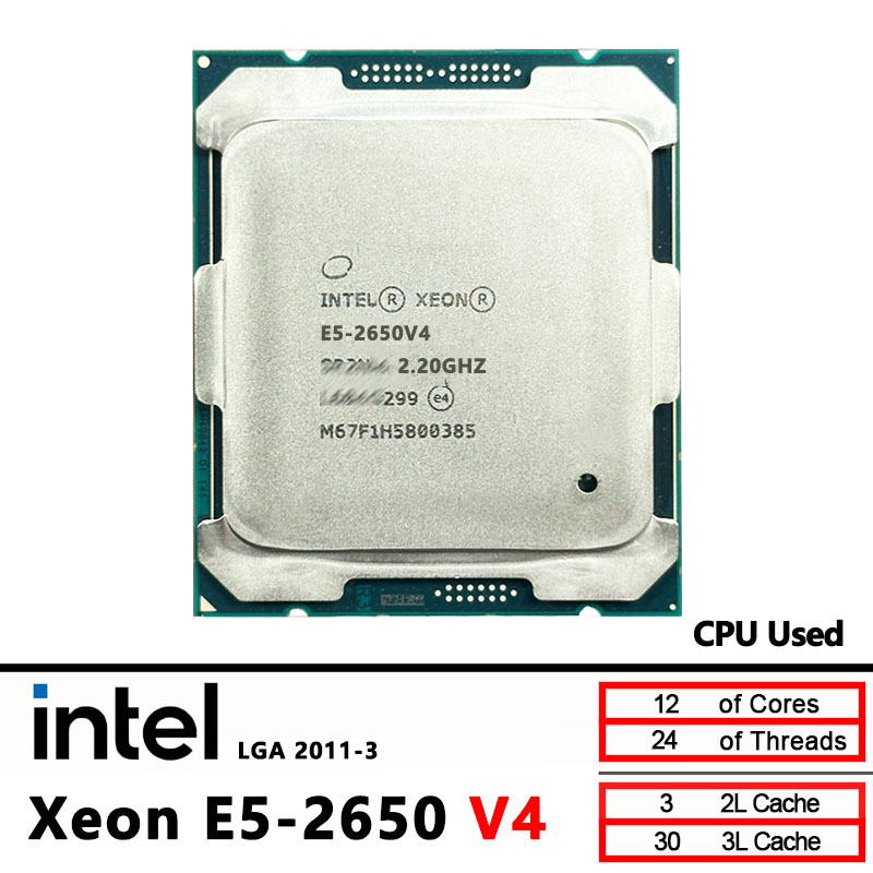 Intel Xeon E5 2650 V4 Gebrauchter 2650V4 2,2 GHz 12 Kerne LGA 2011-3 CPU-Prozessor