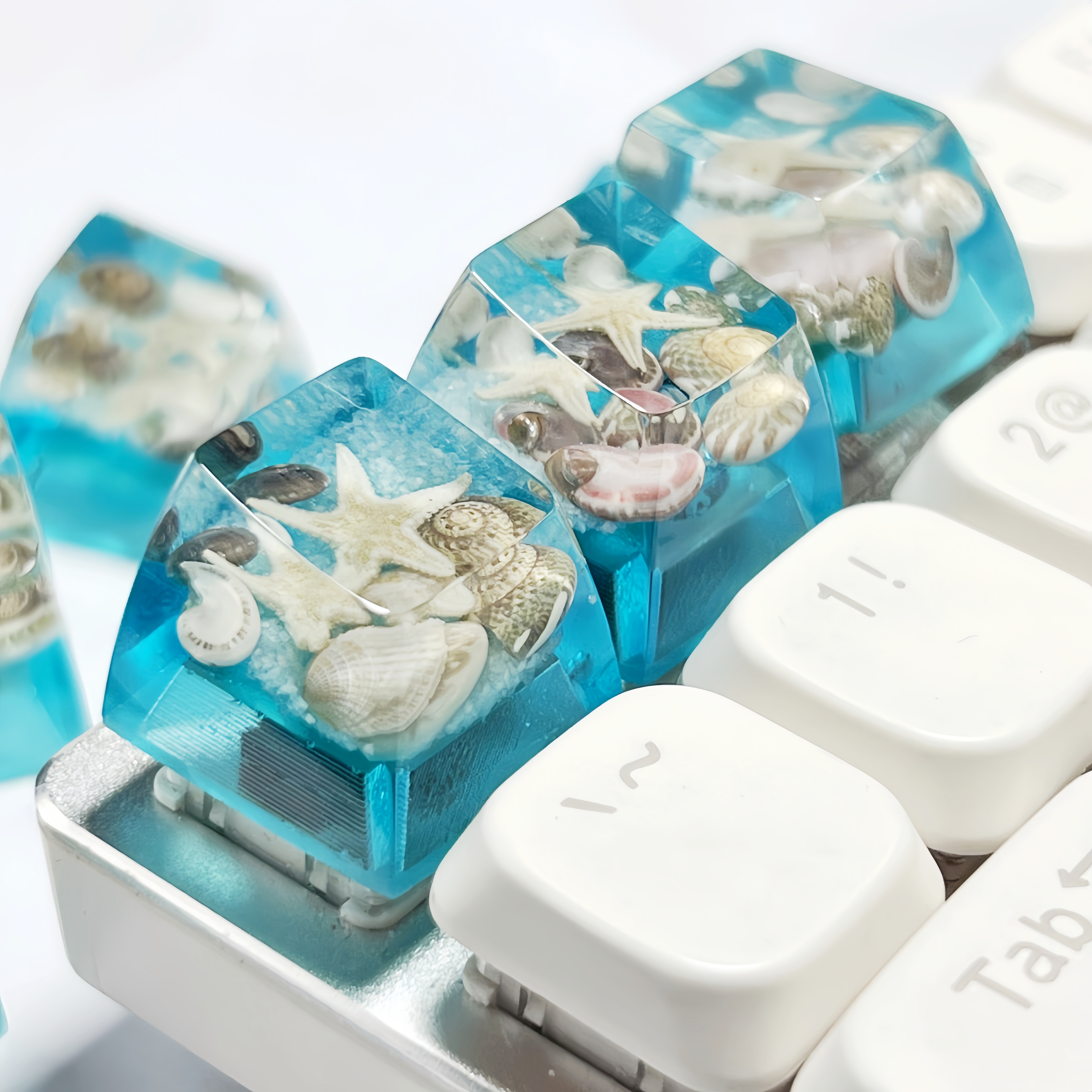 Klawiatura mechaniczna DIY Starfish and Conch Keycaps Resin Artisan Keycaps Custom Pretty Girl ESC Keys Gift Single SA R1 Keycaps
