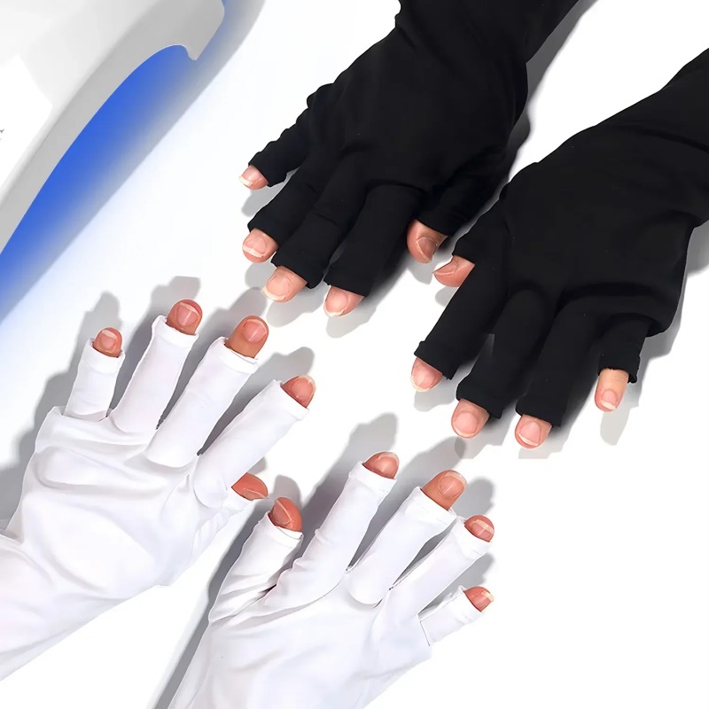 Professionelle Anti-UV-Gel-Handschuhe für Maniküre, dehnbare fingerlose Schutzhandschuhe für Nagelkunst, für den Heim- und Außenbereich.