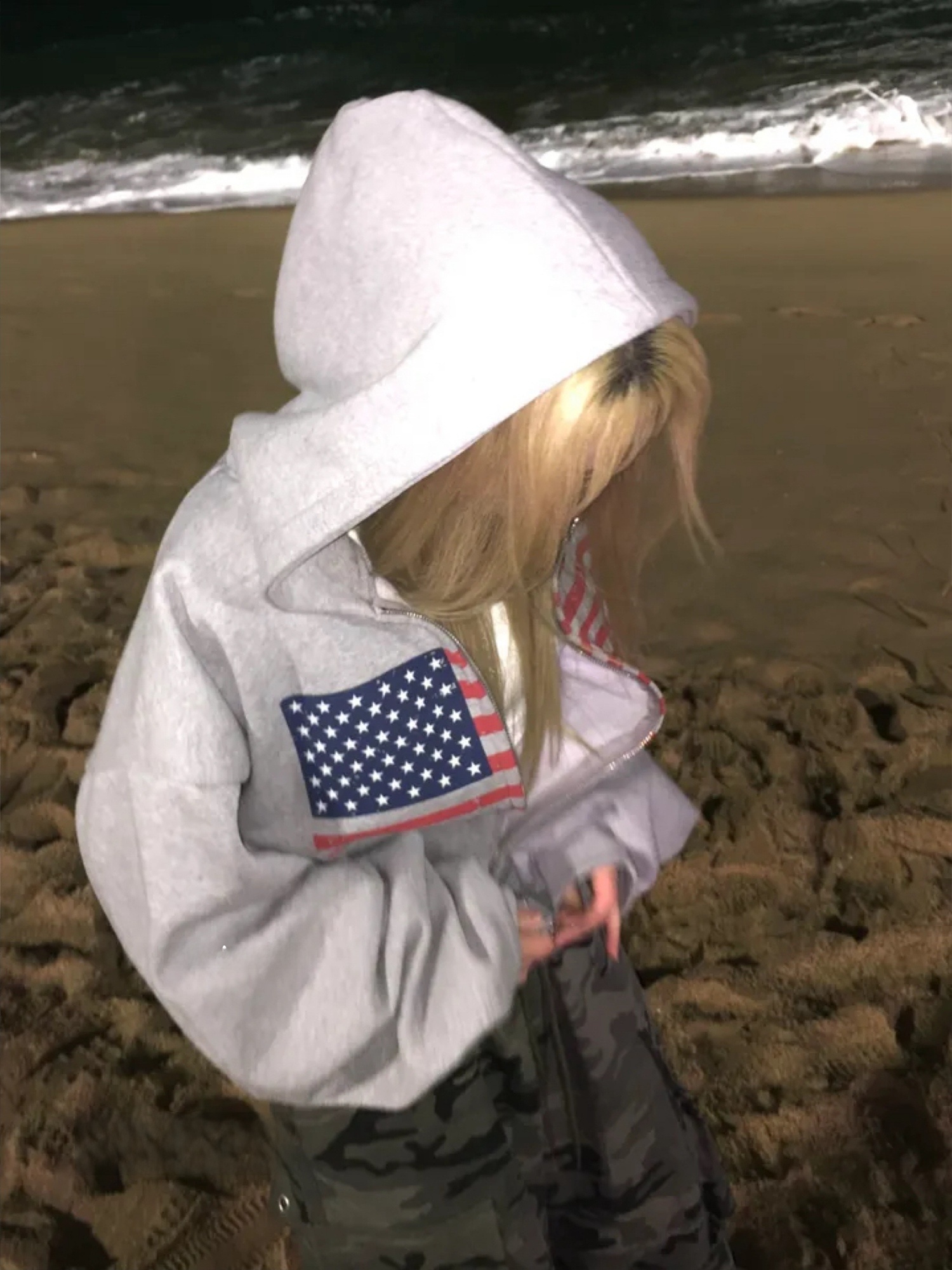 Jaqueta Casual Estilo Americano com Capuz e Zíper, Manga Longa, Ajuste Solto, Versátil, Moda de Rua Retro para Todos
