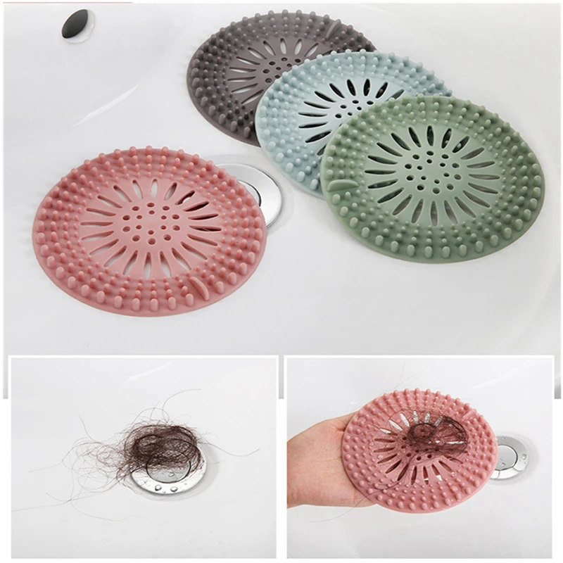 ヘアフィルターシンクアンチブロッキングストレーナー浴槽シャワー床排水ストッパー TPR キッチン消臭プラグバスルームアクセサリー
