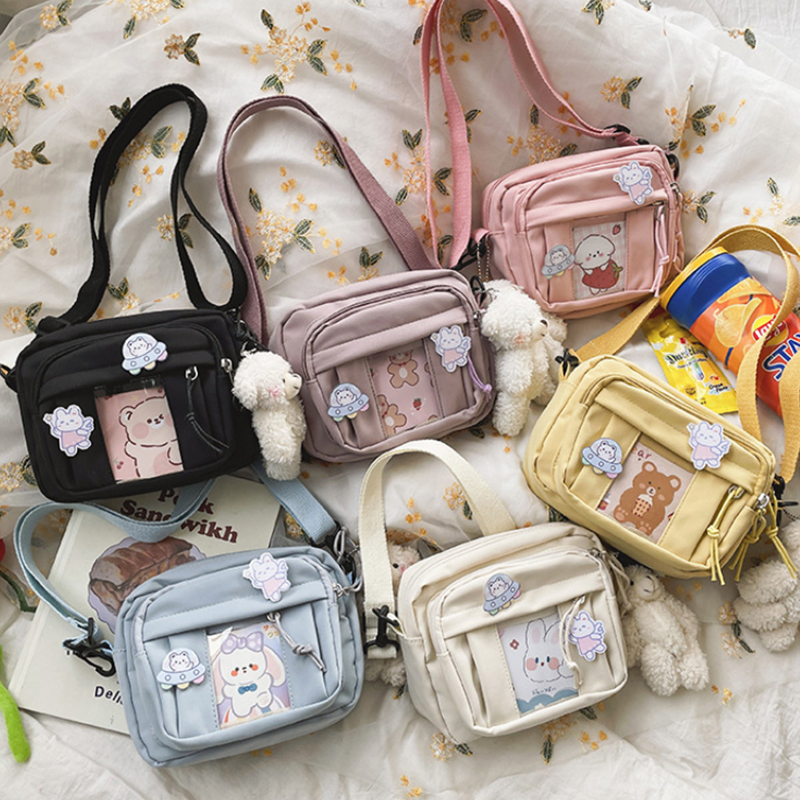 Neue Kawaii Tasche für Mädchen 2025 Neue JK Transparente Tasche Kleine Umhängetasche für Damen Geldbörsen und Handtaschen Schultertasche Itabag Bolso