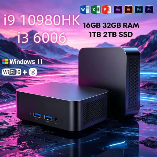 2026 Paradigmatic HighVelocity Mini Desktop PC Core I9 10980HK / I3 6006U Windows 11 Pro 32GB RAM Voluminous SSD 4K Display
