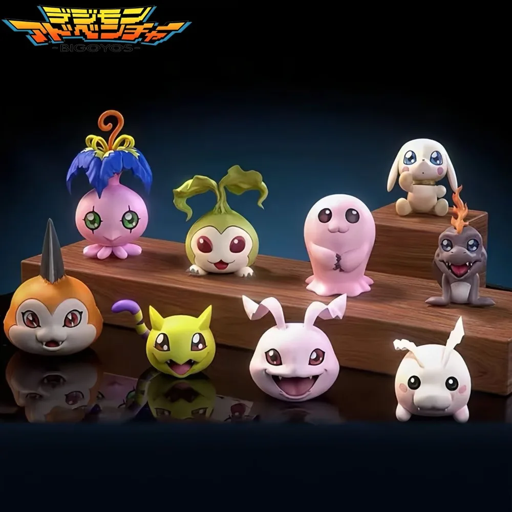 Figurki Anime Digimon Adventure 2-5cm Gabumon Pyocomon Koromon Mochimon Tokomon Plotmon Figurki Akcji Model Kolekcjonerski Prezent