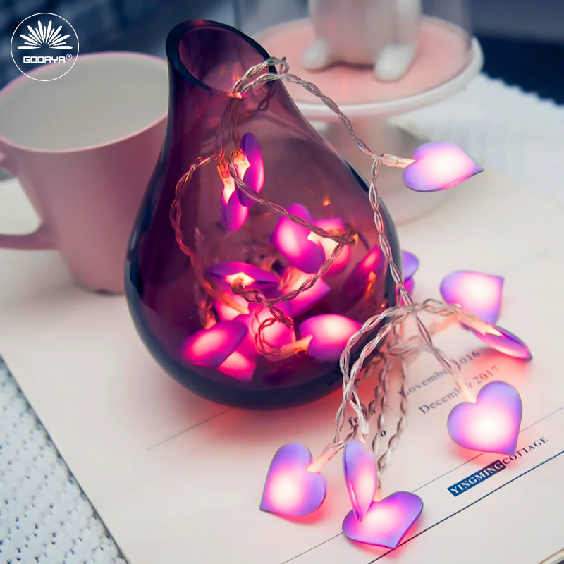 Guirlande lumineuse LED en forme de cœur, 3M, décoration de noël, pour la saint-valentin, décoration de salon