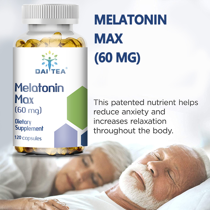 Daitea - Melatonina 60mg, Skuteczne rozkładanie się w ciele, Naturalna formuła, Bez zależności, Głęboki sen, Trwały sen, Naturalny sen