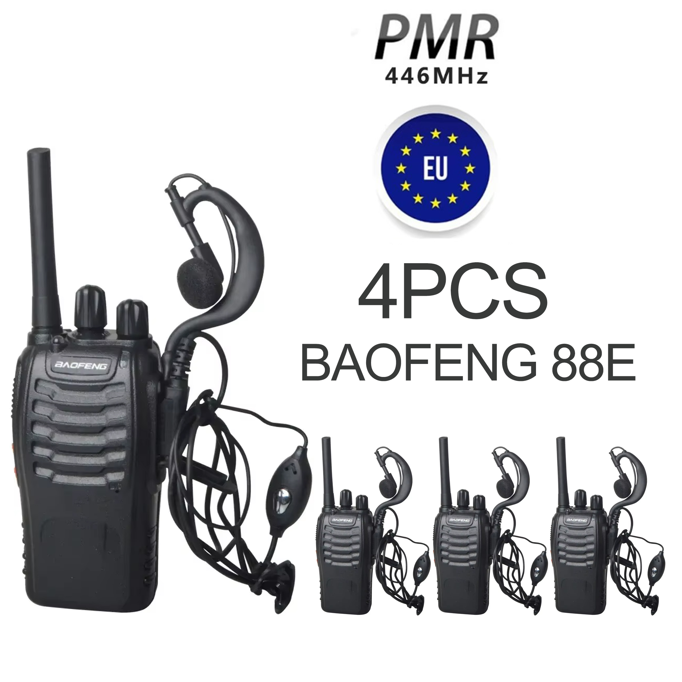 2 o 4 unidades al por mayor, radio bidireccional original Baofeng BF-88E de 5 km de largo alcance, 16 canales, para viajes en coche.