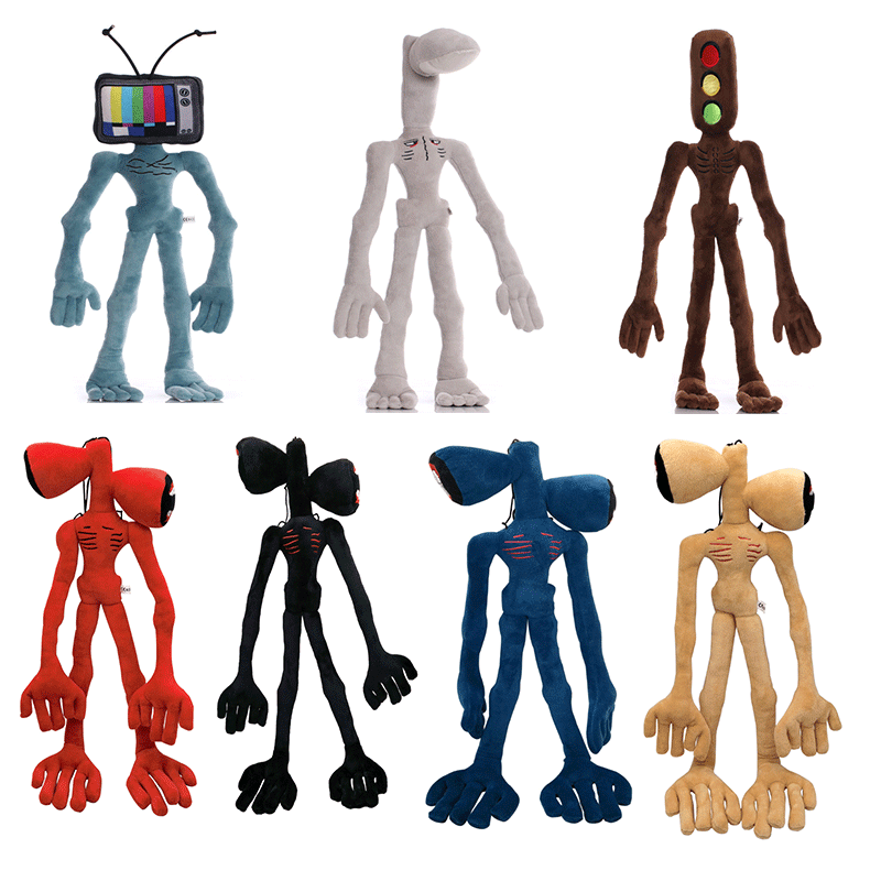 Anime cabeza de sirena muñeco de juguete de peluche aterrador negro blanco rojo Sirenhead gato maní suave figura de peluche de dibujos animados regalos para niños
