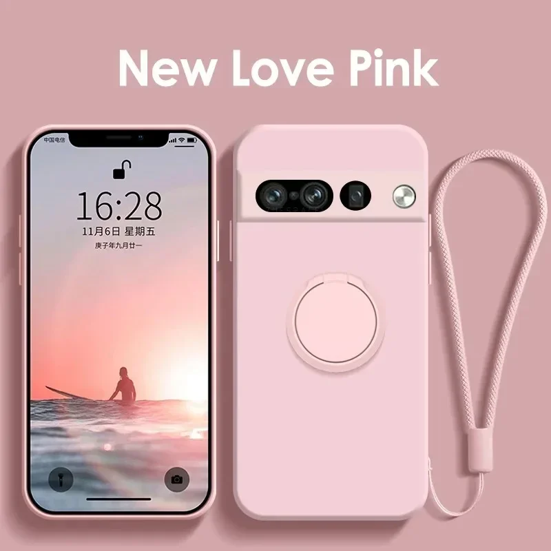 Magnetyczny uchwyt pierścieniowy, silikonowe etui na telefon do Google Pixel 10A 10 9 Pro XL 8 7 6, w kolorach cukierkowych, odporne na wstrząsy, miękkie etui.