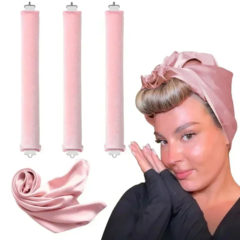 Varilla rizadora sin calor, diadema, rizadores de pelo suaves con bufanda, rodillos para el pelo sin calor, rizos perezosos para dormir, varillas flexibles, herramienta de Peinado