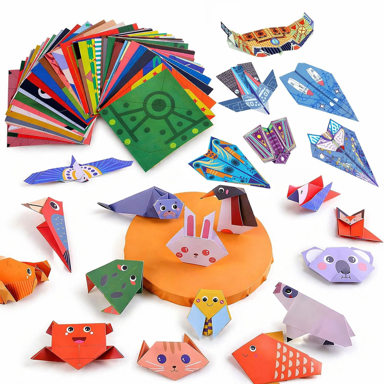 Papierflugzeug Niedliches Tier-Origami-Set für Anfänger und Fortgeschrittene Papierfalten mit Schritt-für-Schritt-Anleitung Puzzle-Spiel Kunsthandwerk Geschenke Partyzubehör