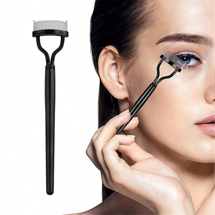 1 PC ใหม่สีดํา Eyelash Curler แปรงแต่งหน้ามาสคาร่าท่องเที่ยว Applicator หวีคิ้ว Curling TOOL Eye Lash Curler