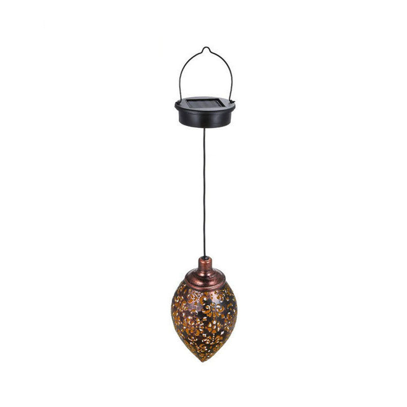Projecteur solaire extérieur en forme de goutte d'eau, étanche, design ajouré pour jardin, patio, escalier, paysage, balcon
