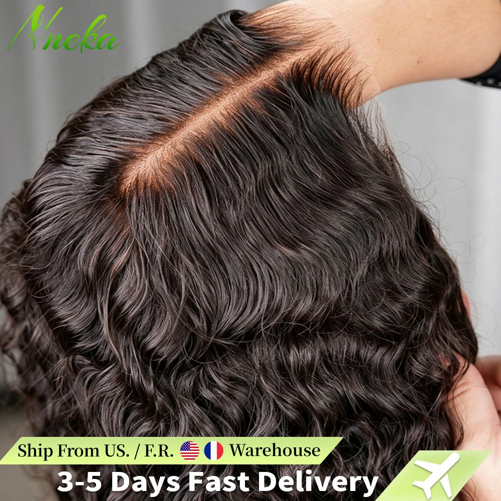 Parrucche Frontali in Pizzo 13x6 13x4 con Densità 200% e Onde Profonde, Capelli Umani Pre-Piumati, Onde Acqua Ricci, Parrucche Frontali in Pizzo Senza Gules 4x4 5x5 per Donna, Pronte all'Uso