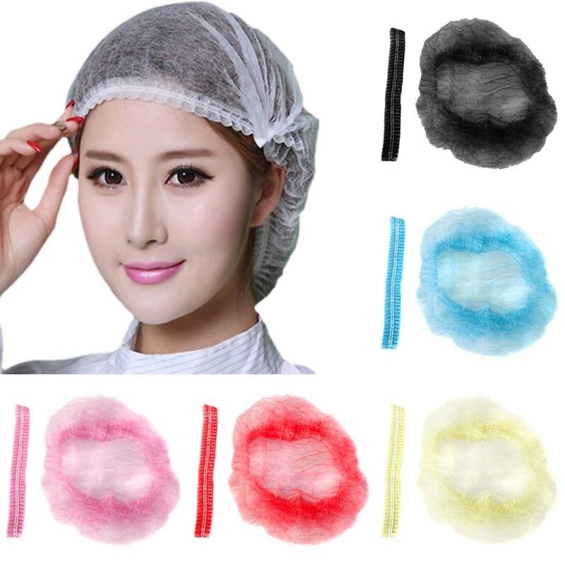 100 szt. Jednorazowe Microblading włóknina makijaż siatka na włosy czapka sterylny kapelusz szef kuchni Catering pasek przeciwpyłowy artykuły łazienkowe