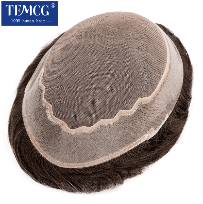 Prótese de cabelo masculino perucas mono & macio plutônio durável peruca masculina 6 "substituição sistemas exhuast unidade 100% cabelo humano peruca masculina