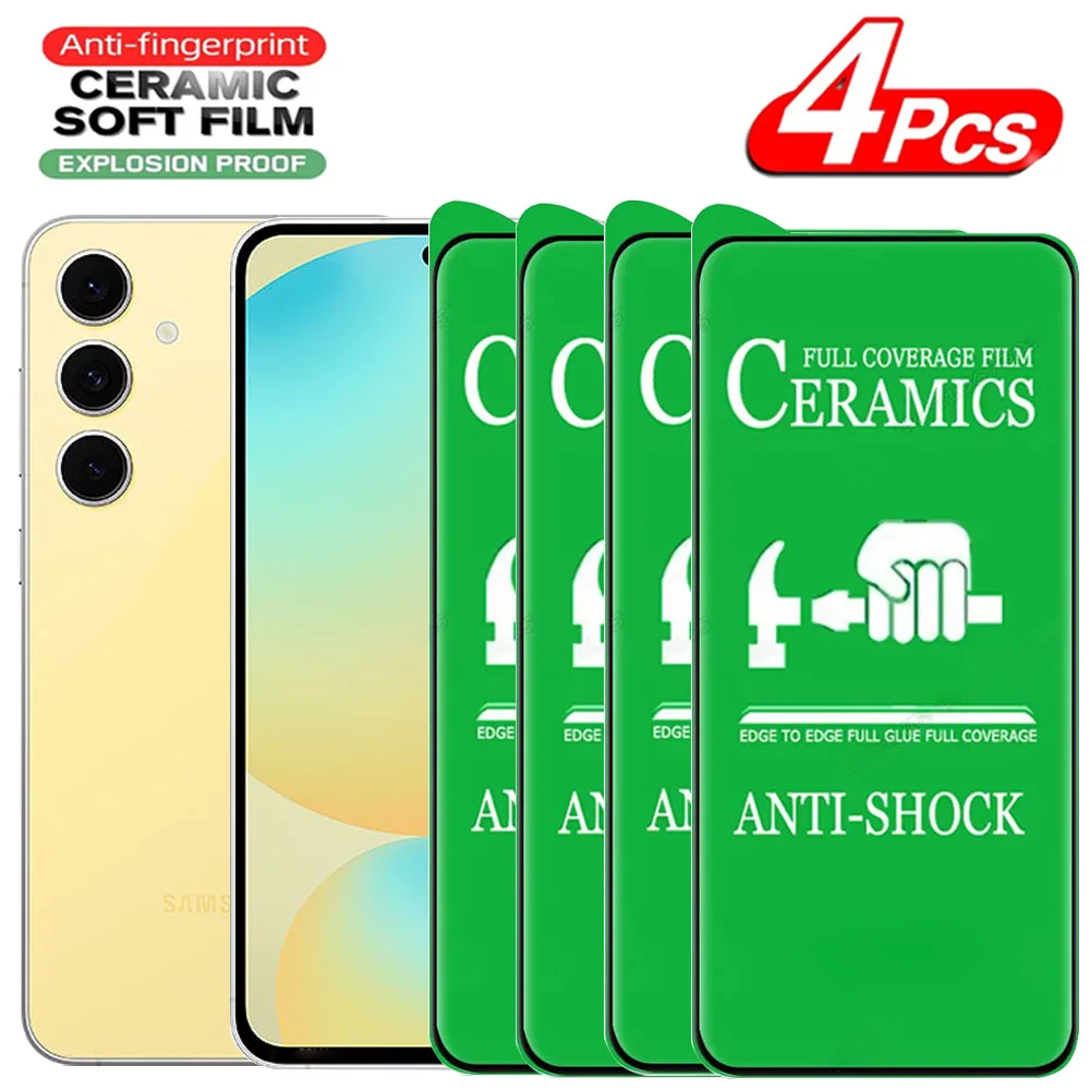 4 Uds película suave de cerámica para Samsung Galaxy S25 Ultra protectores de pantalla para Samsung Galaxy S23 S21 S20 S22 Plus FE S24 Ultra película