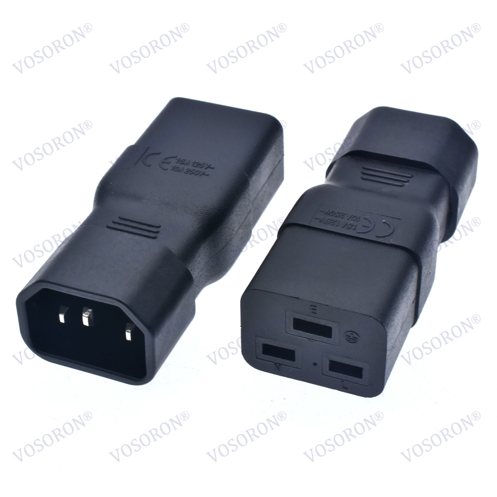 Adaptor C19 laki-laki ke perempuan IEC 320 C14 penghubung daya IEC C19 ke C14 PDU PSU UPS